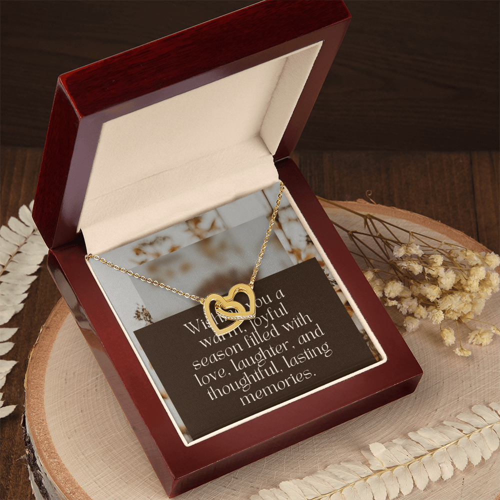 Interlocking Hearts Necklace (Yellow & White Gold Variants)