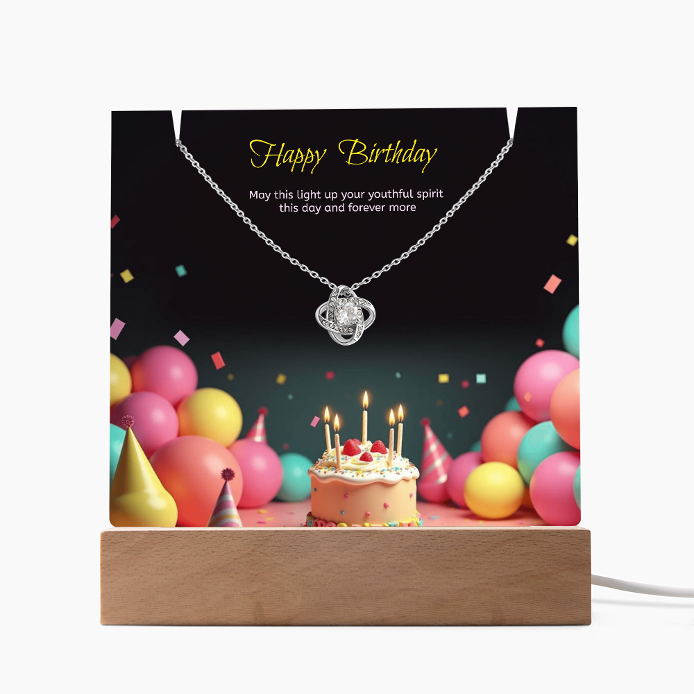 Two for One with this LED light stand and a Beautiful Love Knot Necklace. You cannot go wrong.