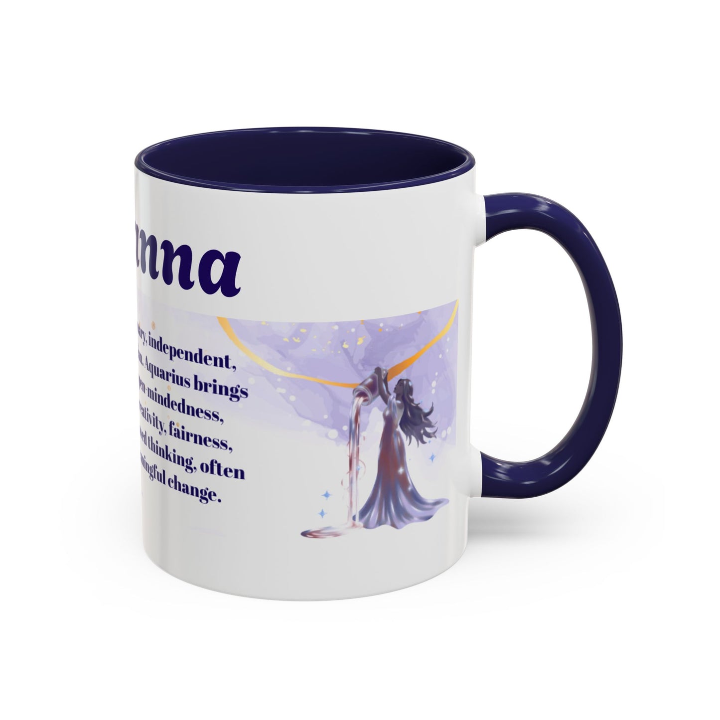 Aquarius Zodiac Personalized Name Coffee Mug — Zodiac Traits Keepsake