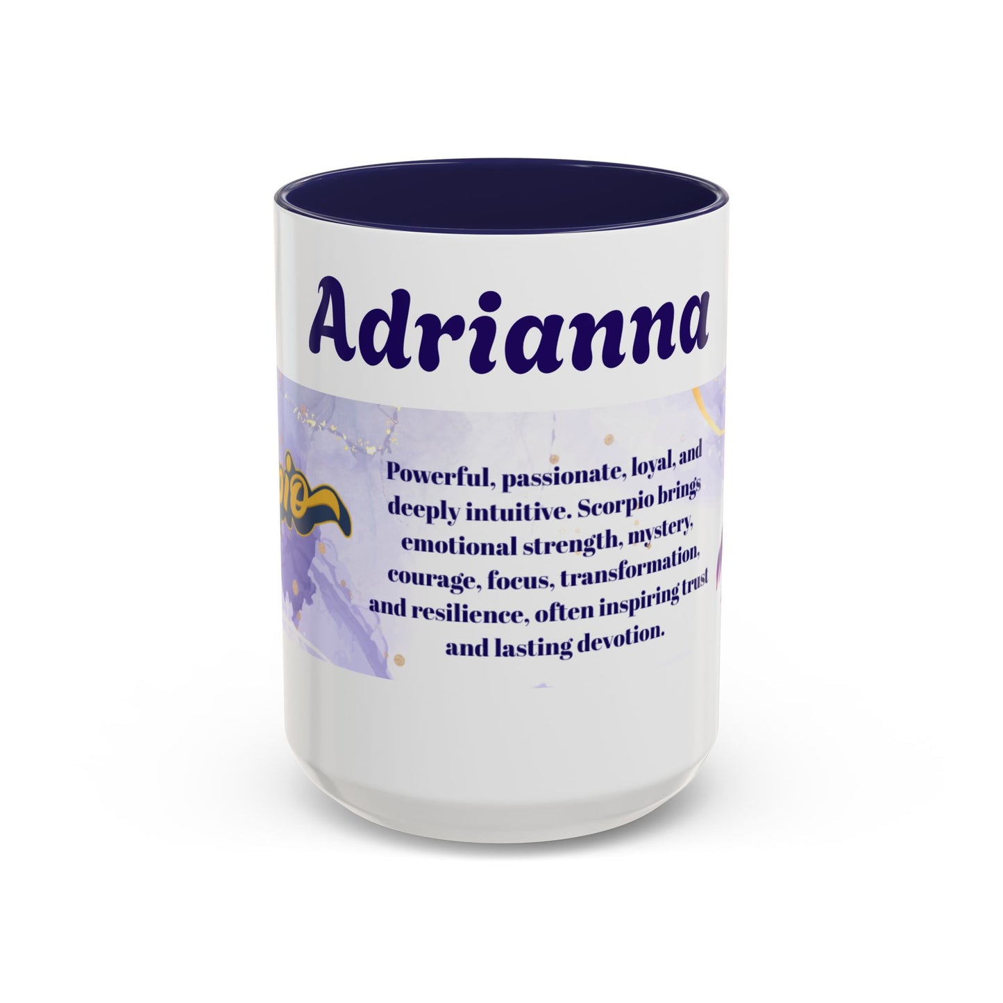 Personalized Scorpio Name Coffee Mug — Adrianna Zodiac Birthday Gift (15oz)