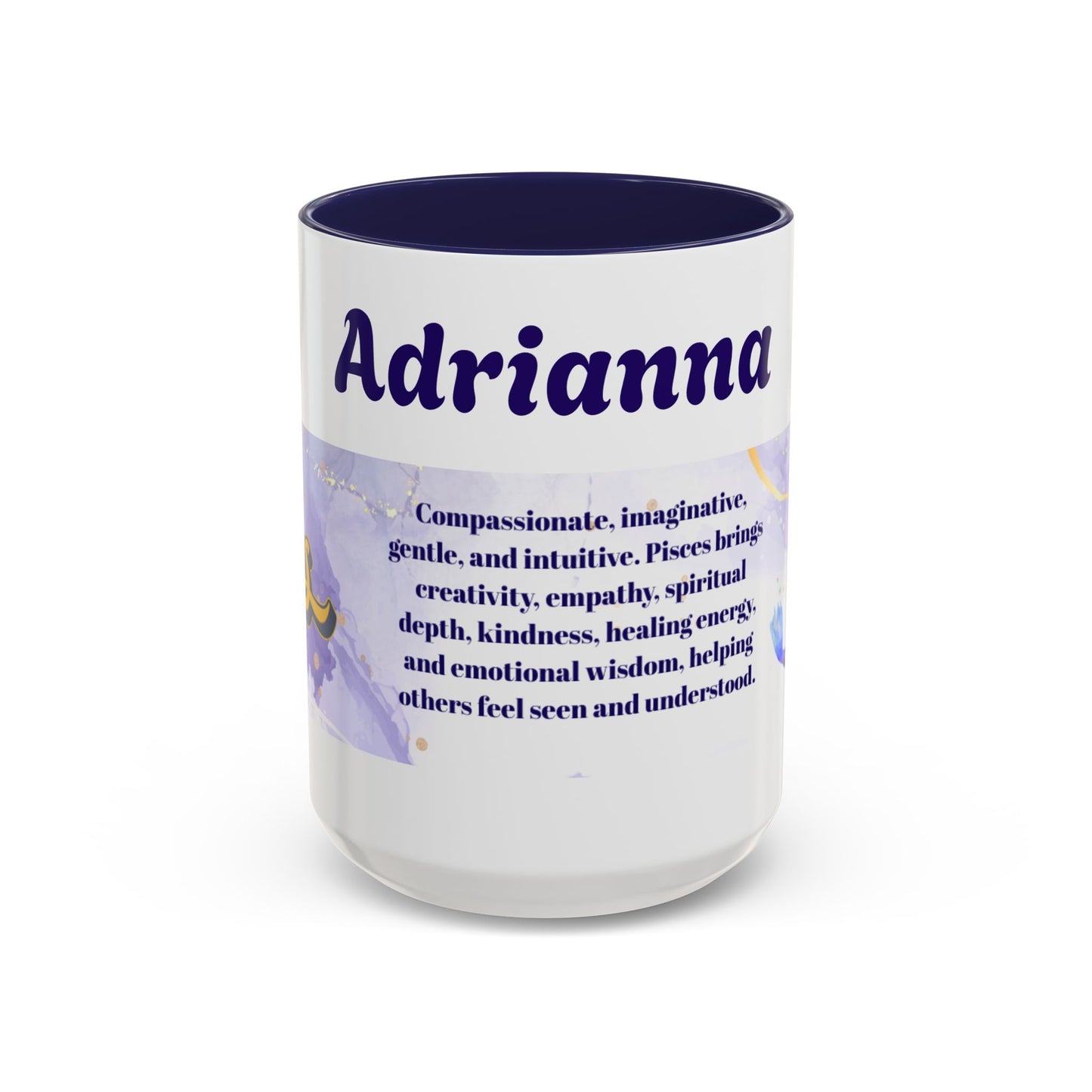 Pisces Zodiac Personalized Name Coffee Mug — Zodiac Traits Keepsake