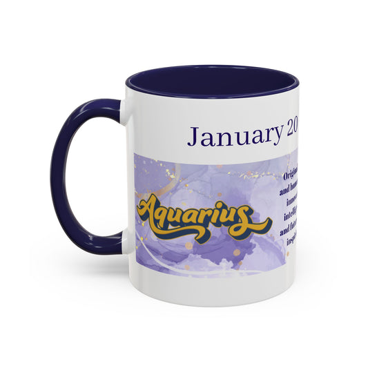 Aquarius Zodiac Coffee Mug — February 20–February 18 Horoscope Design