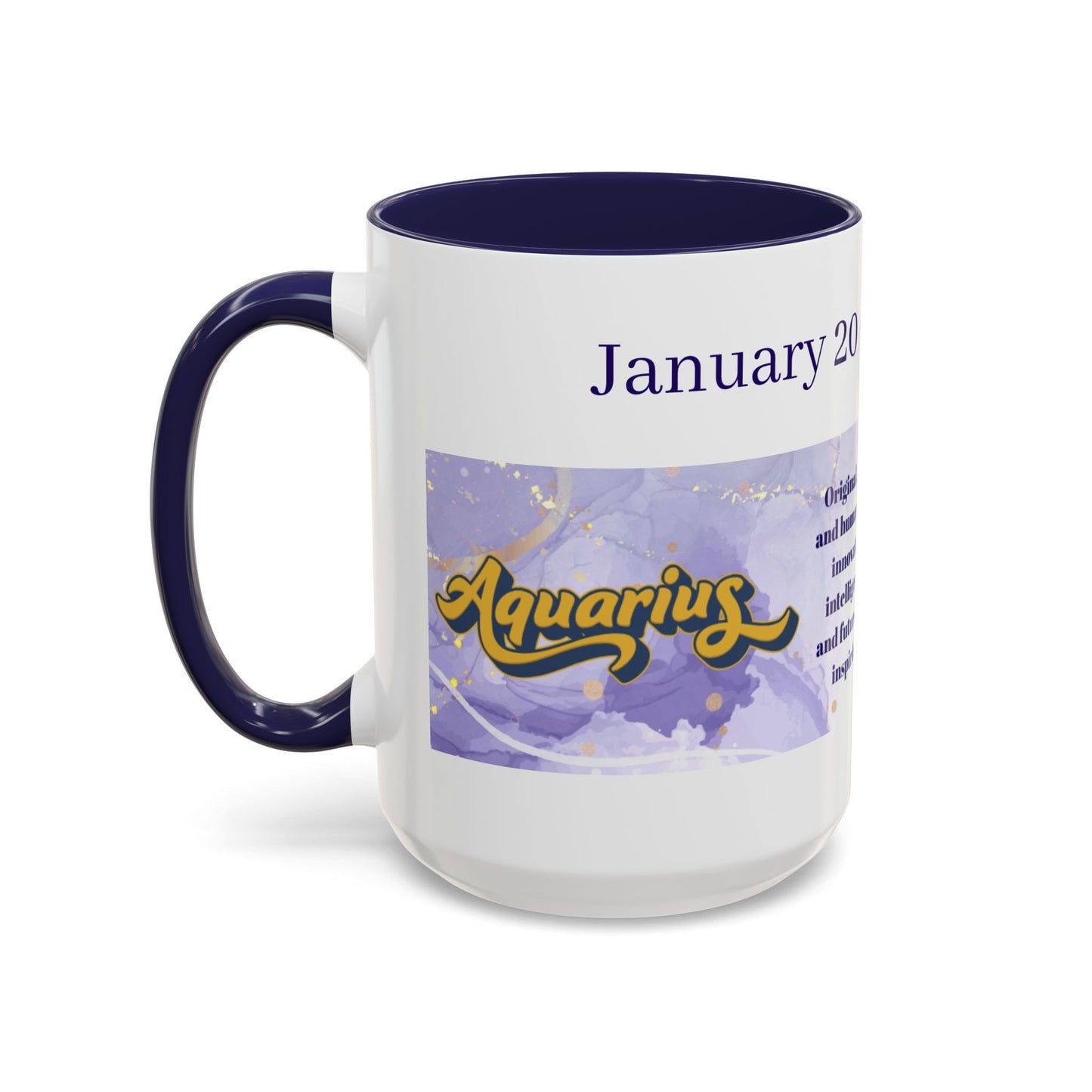 Aquarius Zodiac Coffee Mug — February 20–February 18 Horoscope Design