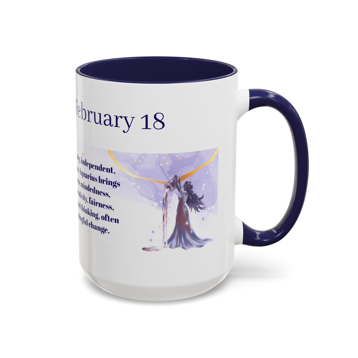 Aquarius Zodiac Coffee Mug — February 20–February 18 Horoscope Design