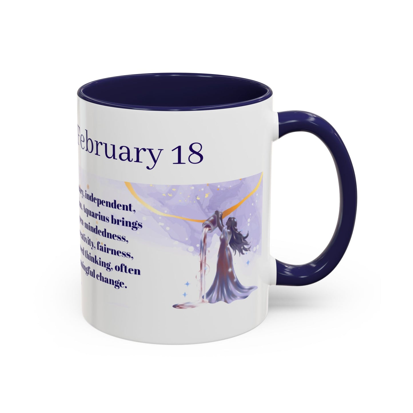 Aquarius Zodiac Coffee Mug — February 20–February 18 Horoscope Design