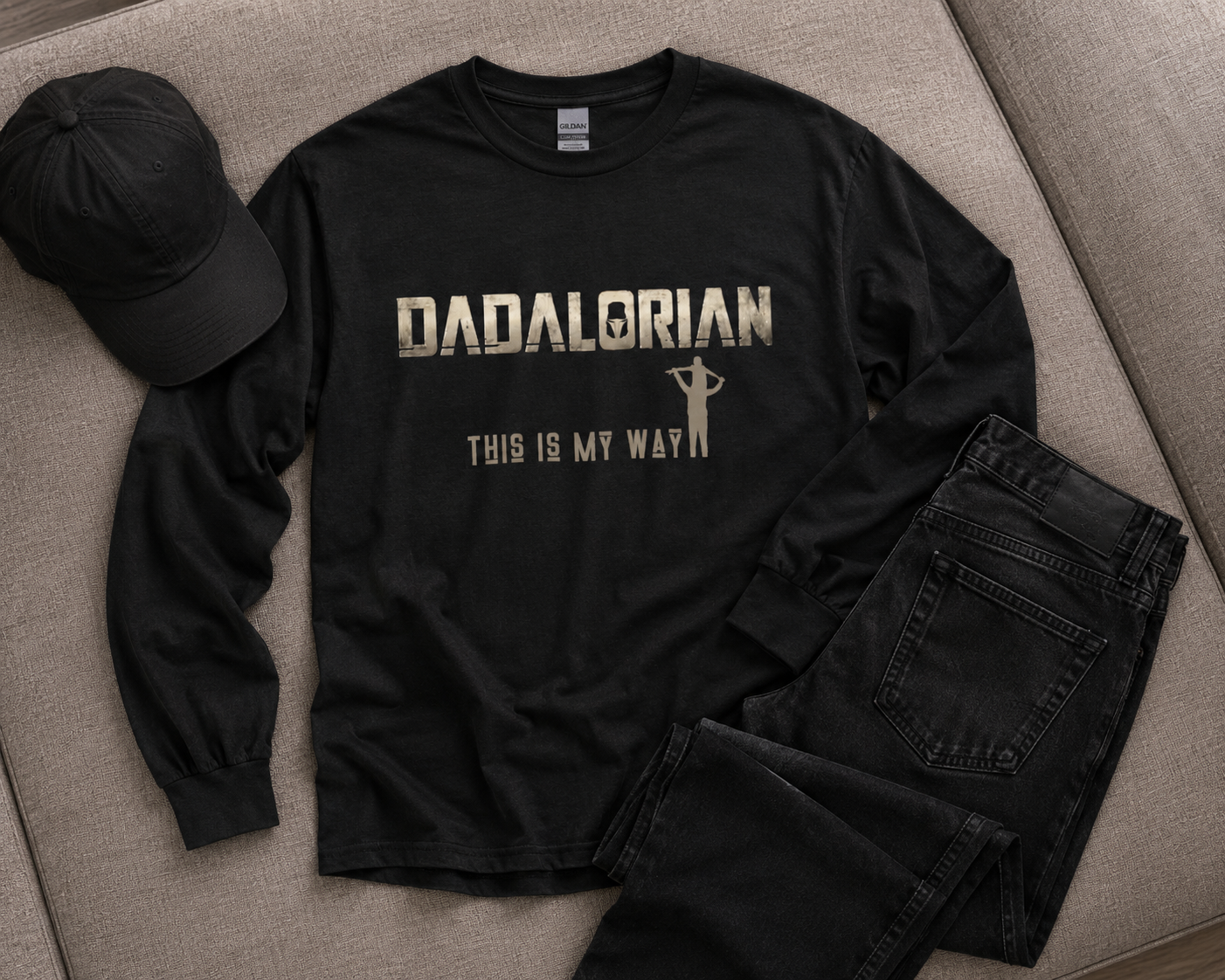 Dadalorian "This Is My Way" Long Sleeve 100% Cotton Tee - Father’s Day Star Wars Dad Shirt