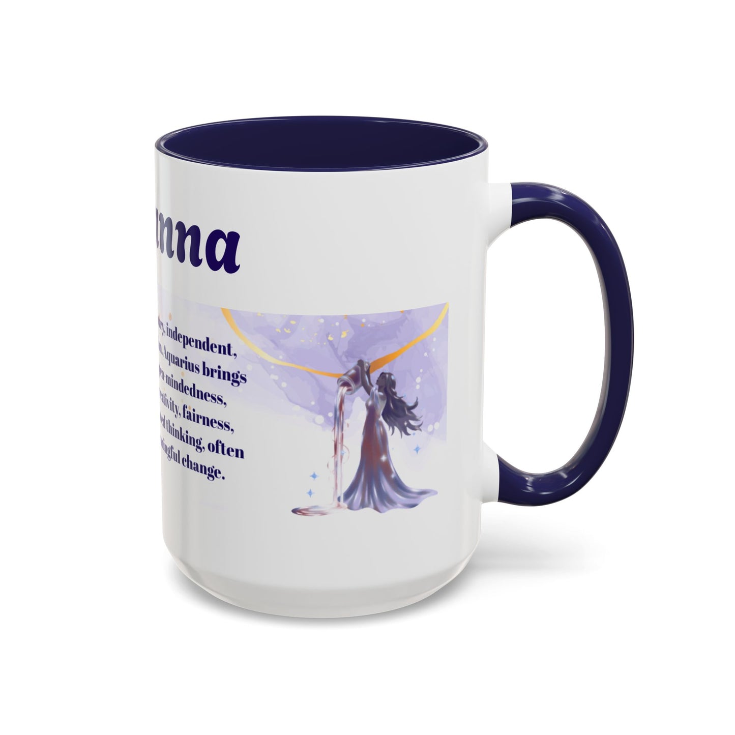 Aquarius Zodiac Personalized Name Coffee Mug — Zodiac Traits Keepsake