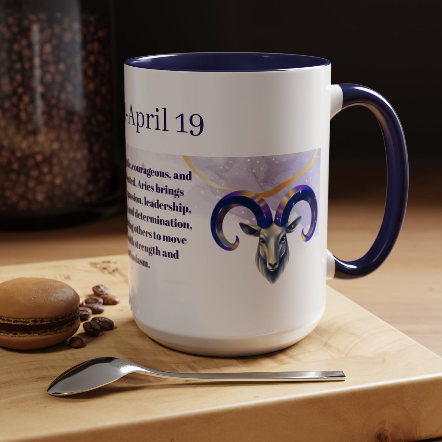 Aries Zodiac Coffee Mug — March 21–April 19 Horoscope Design