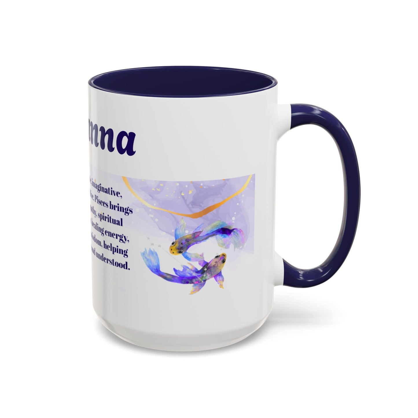 Pisces Zodiac Personalized Name Coffee Mug — Zodiac Traits Keepsake