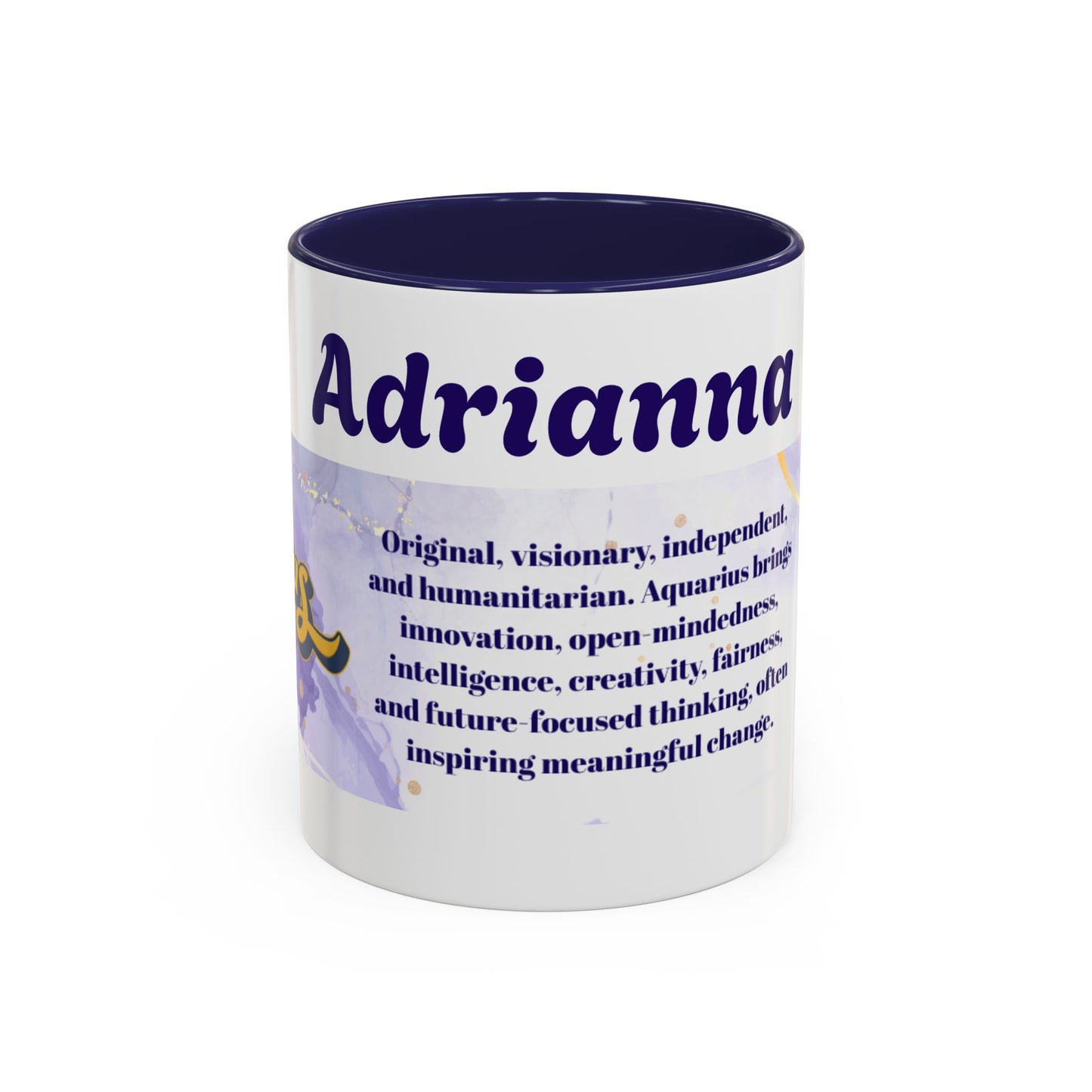 Aquarius Zodiac Personalized Name Coffee Mug — Zodiac Traits Keepsake