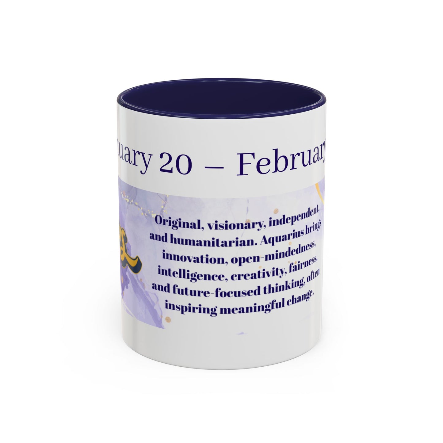 Aquarius Zodiac Coffee Mug — February 20–February 18 Horoscope Design