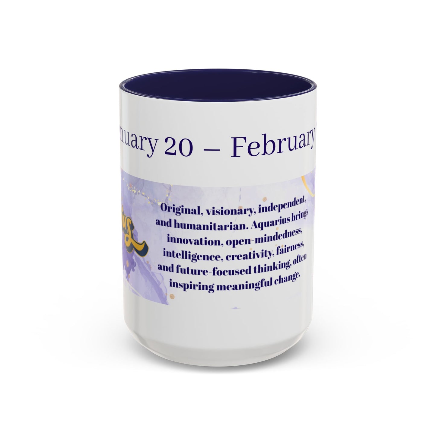 Aquarius Zodiac Coffee Mug — February 20–February 18 Horoscope Design