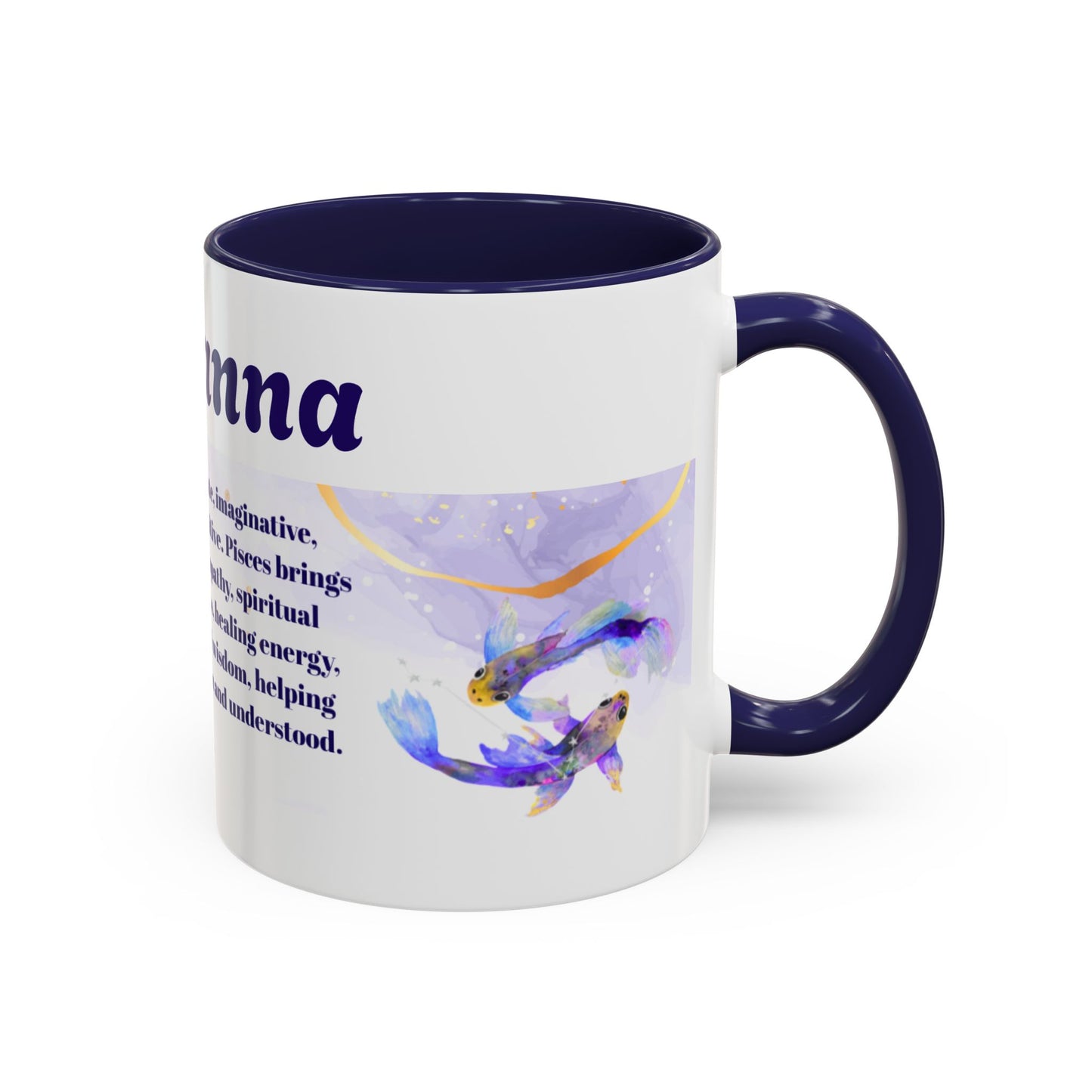 Pisces Zodiac Personalized Name Coffee Mug — Zodiac Traits Keepsake