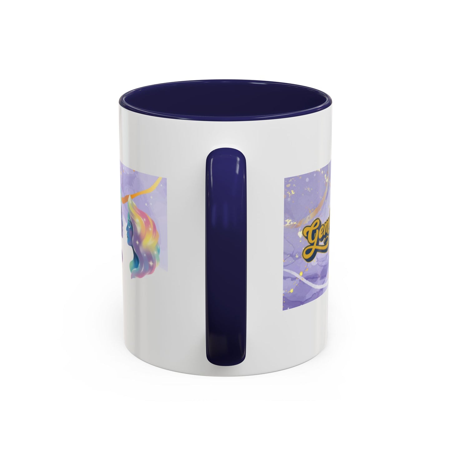 Gemini Zodiac Accent Coffee Mug — 'Curious, witty, adaptable' Horoscope Gift