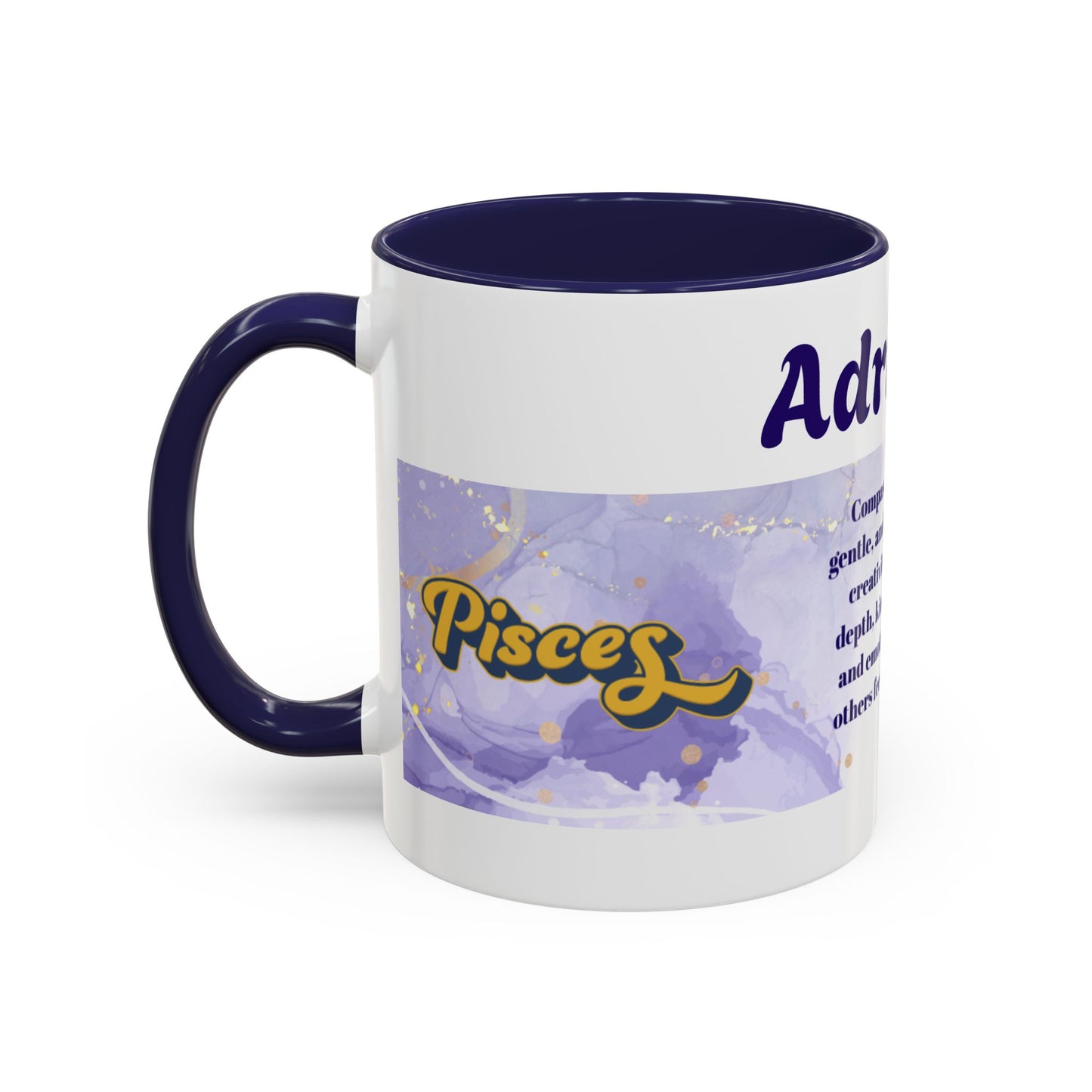 Pisces Zodiac Personalized Name Coffee Mug — Zodiac Traits Keepsake