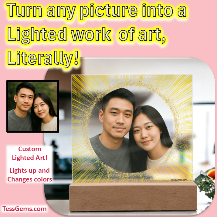 A Custom Art Light Stand - Your Personalized Picture turned into lighted Art. 2