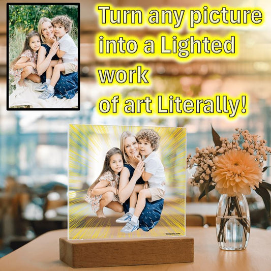 A Custom Art Light Stand - Your Personalized Picture turned into lighted Art.