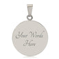 Customize Necklace with Picture & Words Silver or Gold Luxury Circle Necklace