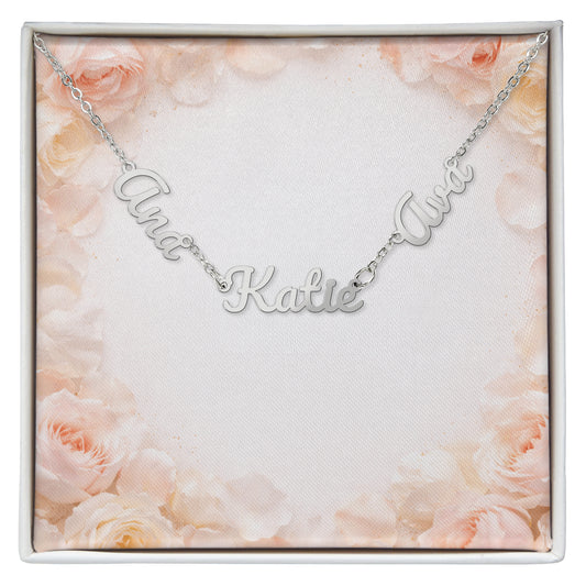 Custom Names Necklace 2 or 3 Names. Your choice of words or names