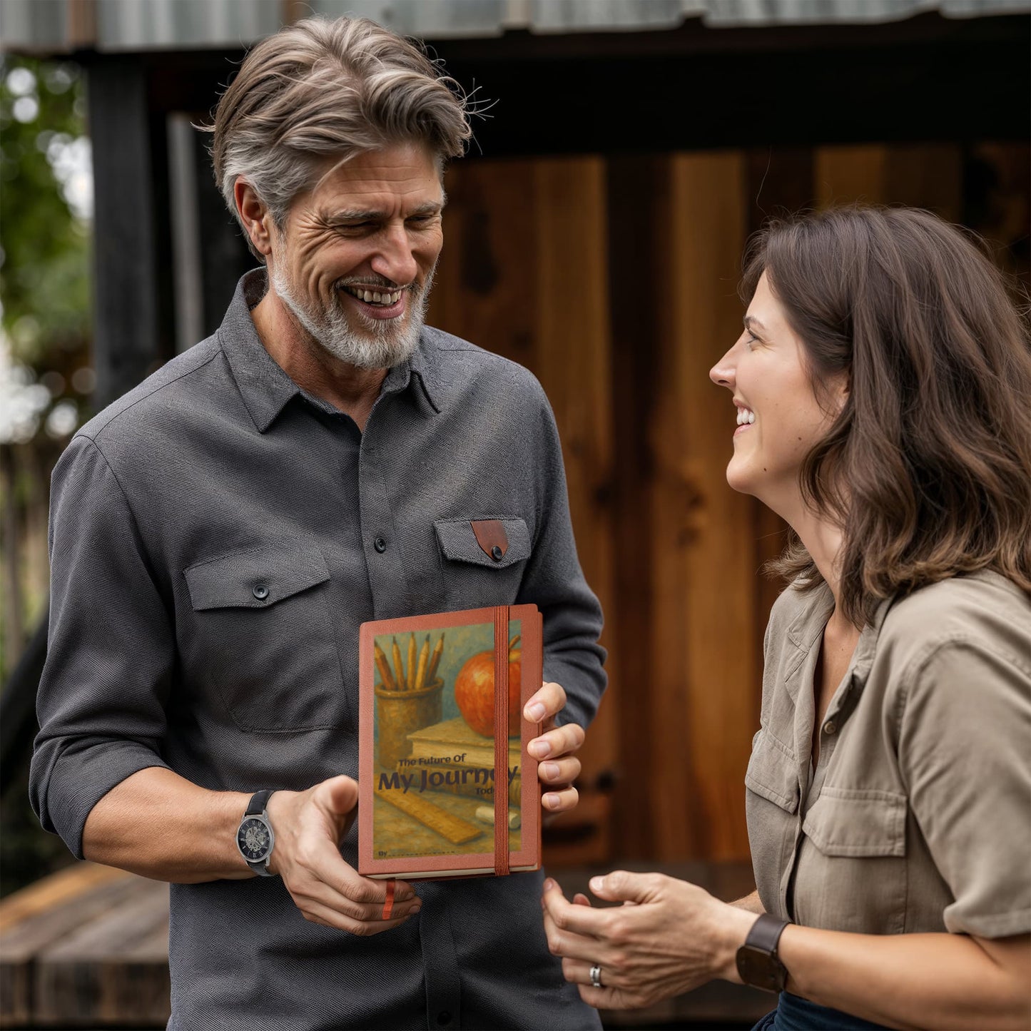 Journal.  Write it down and memorializing with this play on words classic, upscale style journal.  With a space to Author your name on the front.   Animal friendly cover with bond pages