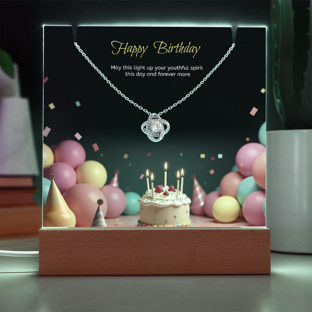 Two for One with this LED light stand and a Beautiful Love Knot Necklace.   You cannot go  wrong.