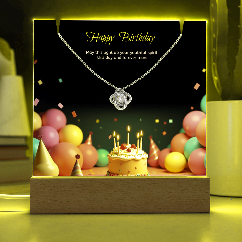 Two for One with this LED light stand and a Beautiful Love Knot Necklace.   You cannot go  wrong.