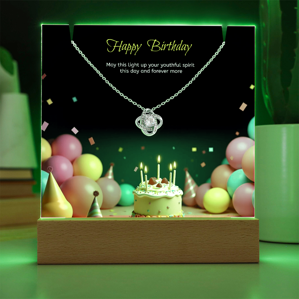 Two for One with this LED light stand and a Beautiful Love Knot Necklace.   You cannot go  wrong.