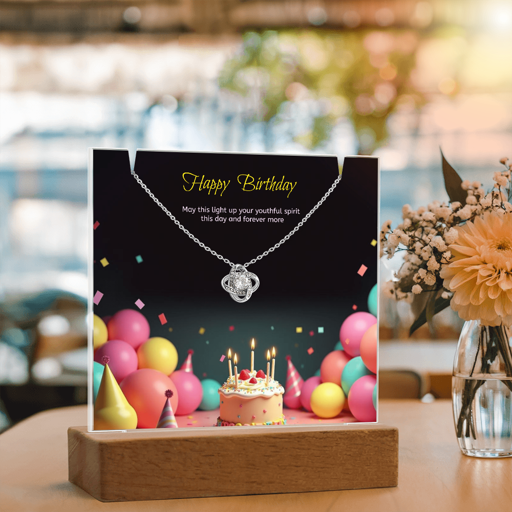 Two for One with this LED light stand and a Beautiful Love Knot Necklace.   You cannot go  wrong.