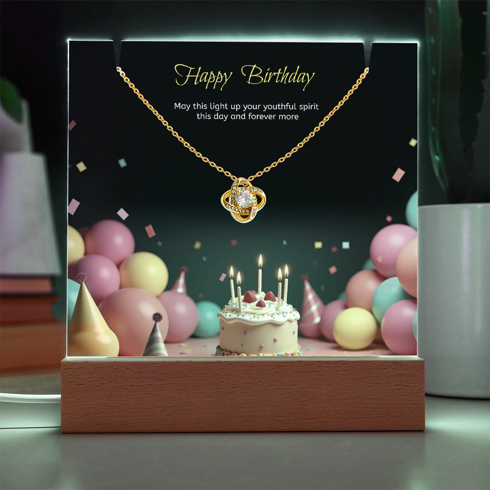 Two for One with this LED light stand and a Beautiful Love Knot Necklace.   You cannot go  wrong.