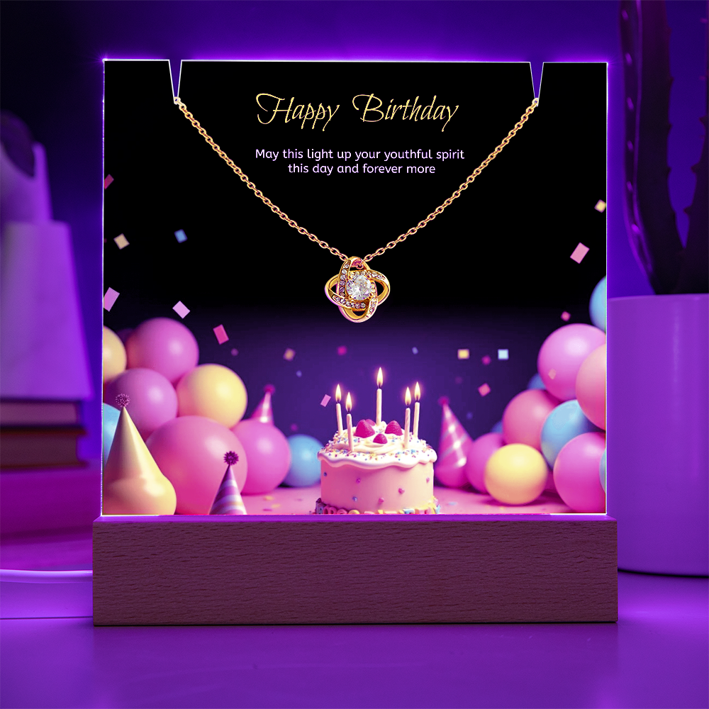 Two for One with this LED light stand and a Beautiful Love Knot Necklace.   You cannot go  wrong.