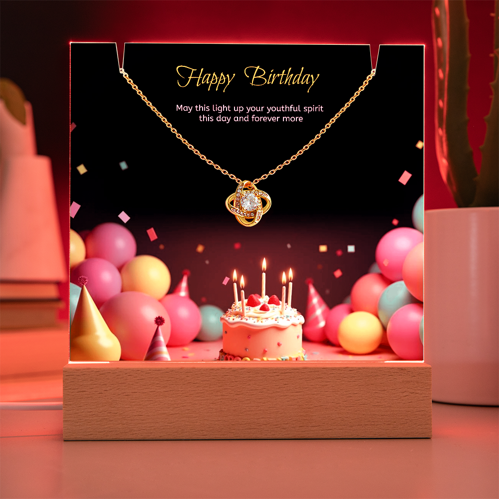 Two for One with this LED light stand and a Beautiful Love Knot Necklace.   You cannot go  wrong.