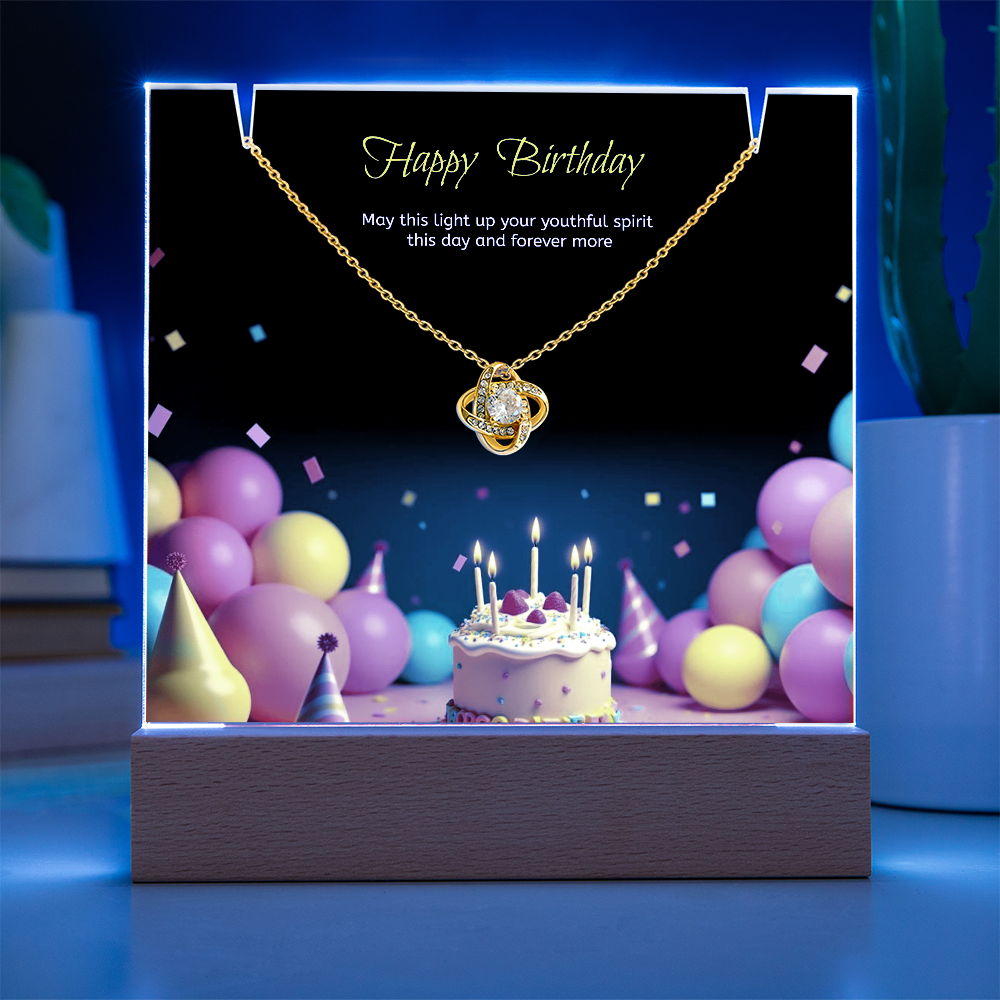 Two for One with this LED light stand and a Beautiful Love Knot Necklace.   You cannot go  wrong.