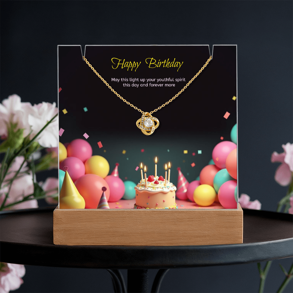 Two for One with this LED light stand and a Beautiful Love Knot Necklace.   You cannot go  wrong.