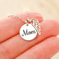 "For Mom – Winged Circle Pendant" for Christmas gift