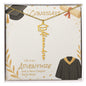 Graduation Cap and Custom Name Necklace.  Nothing could be better! - Unisex  "Congrats, Life is an Adventure and A New Chapter Starts Now!"