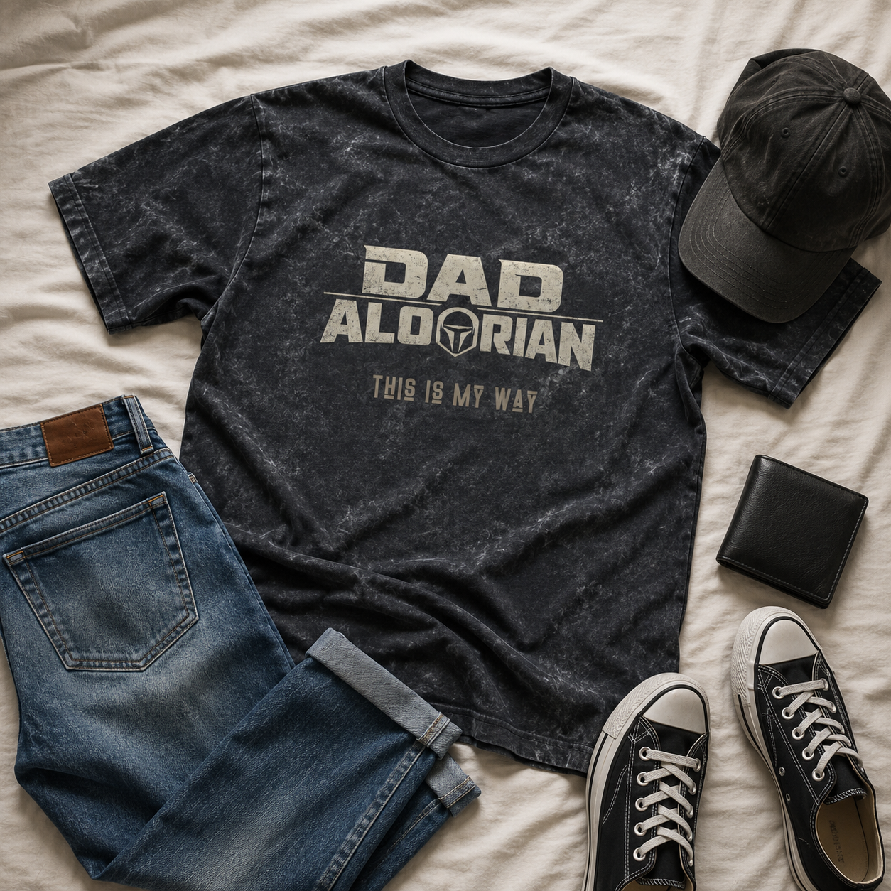 100% soft cotton Dad Alorian Vintage Crewneck Tee — “This Is My Way” Graphic Dad T‑Shirt